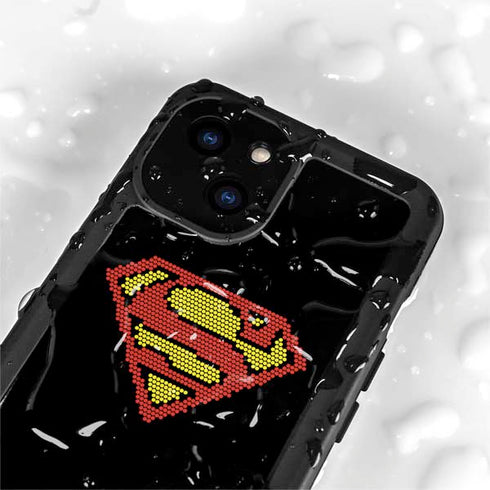 DC Comics Superman Logo Pixels iPhone 15 Plus Waterproof Case